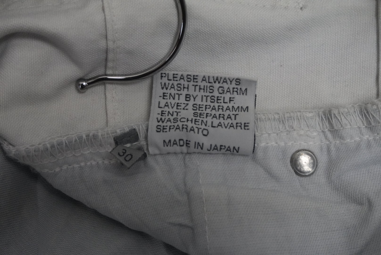 Dior AW03 “Luster” waxed white denim