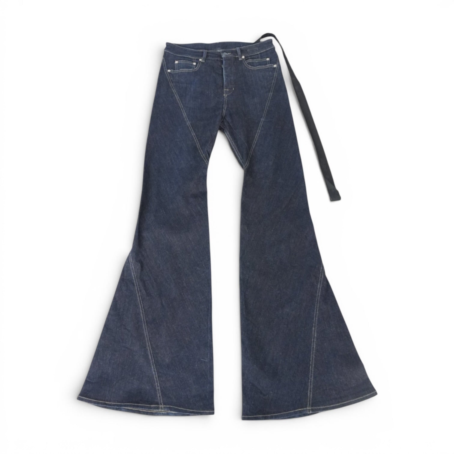 Rick Owens AW25 Concordians sample spiral bias bootcut denim