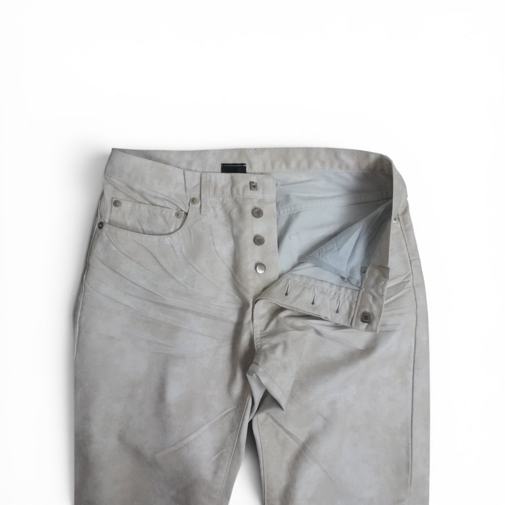 Dior AW03 “Luster” waxed white denim
