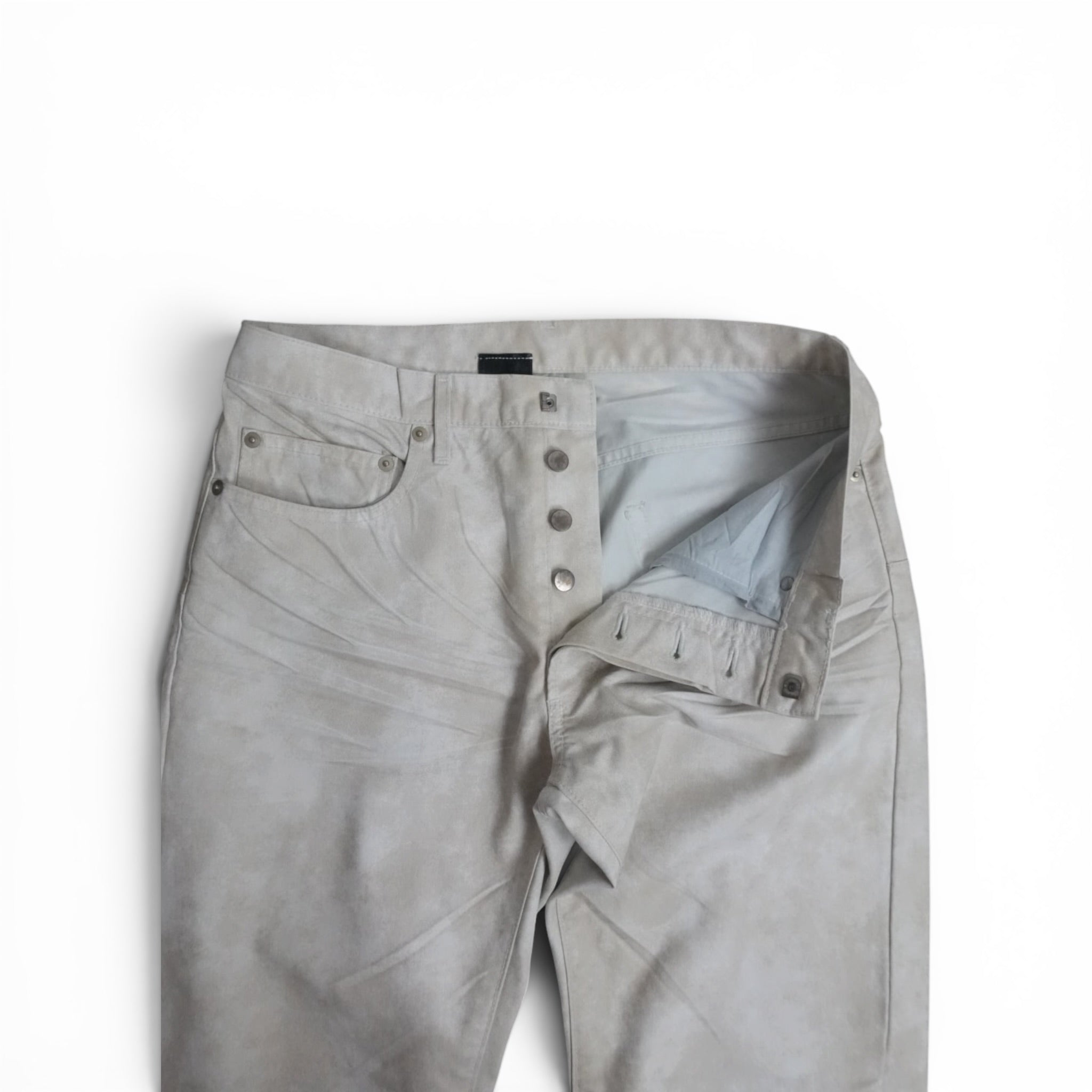 Dior AW03 “Luster” waxed white denim