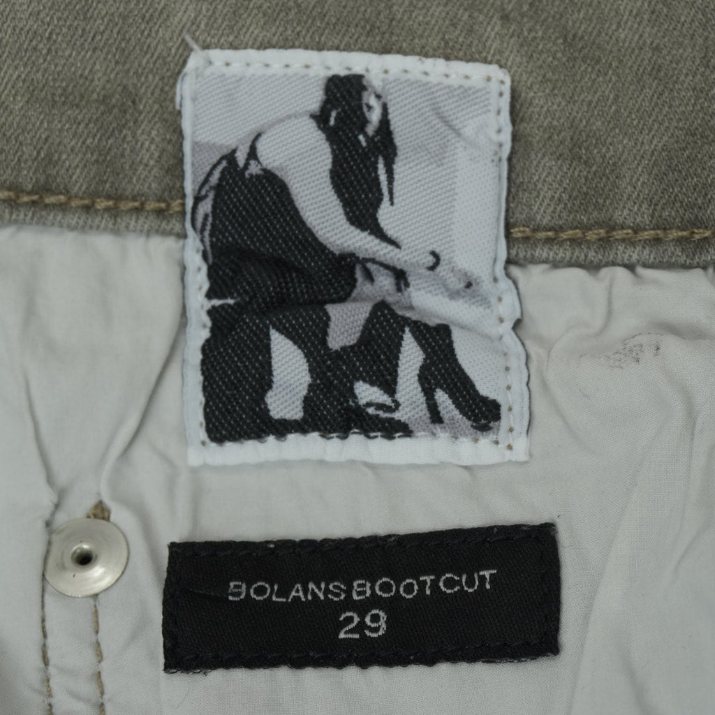 Rick Owens AW25 Concordians waxed foil bolans bootcut denim
