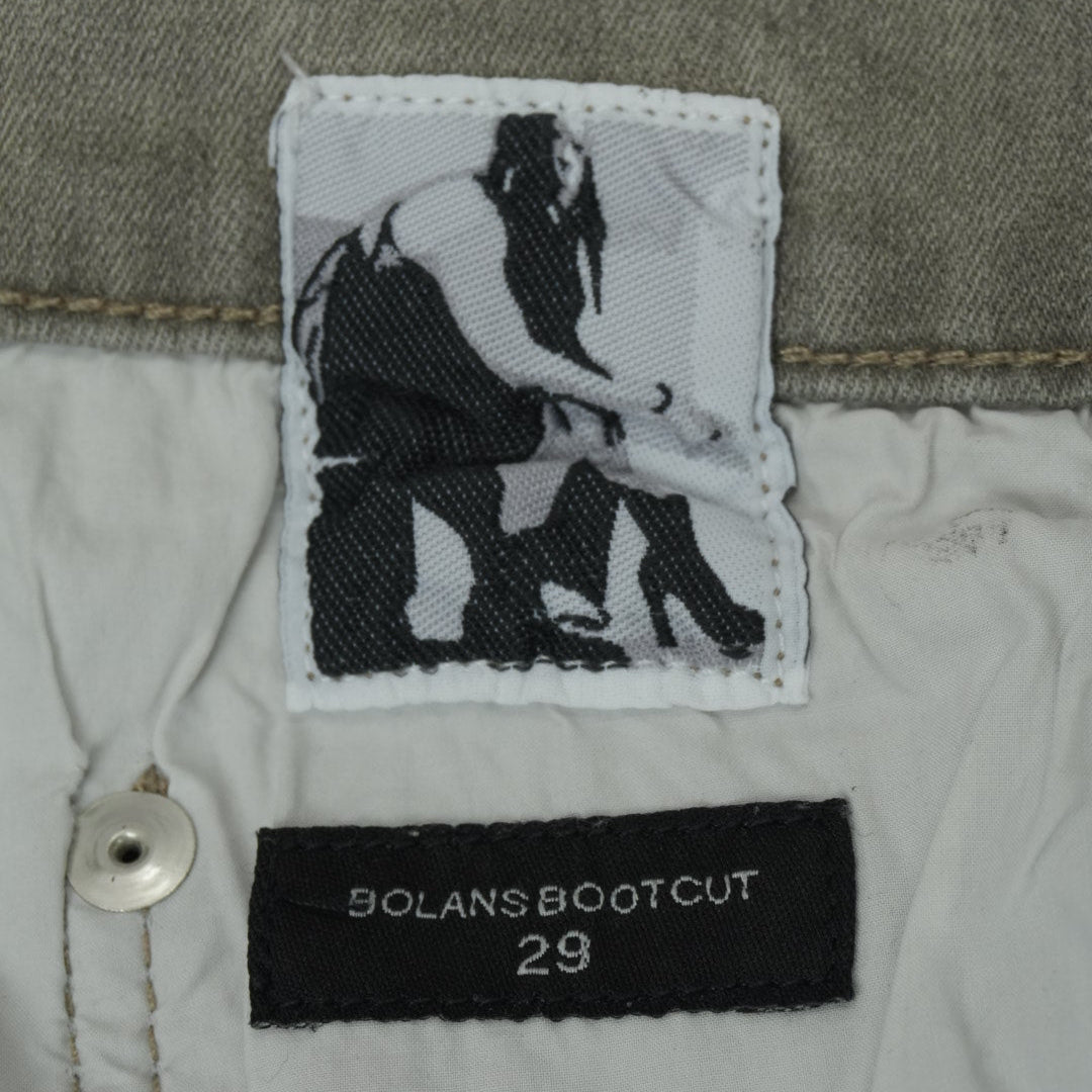 Rick Owens AW25 Concordians waxed foil bolans bootcut denim