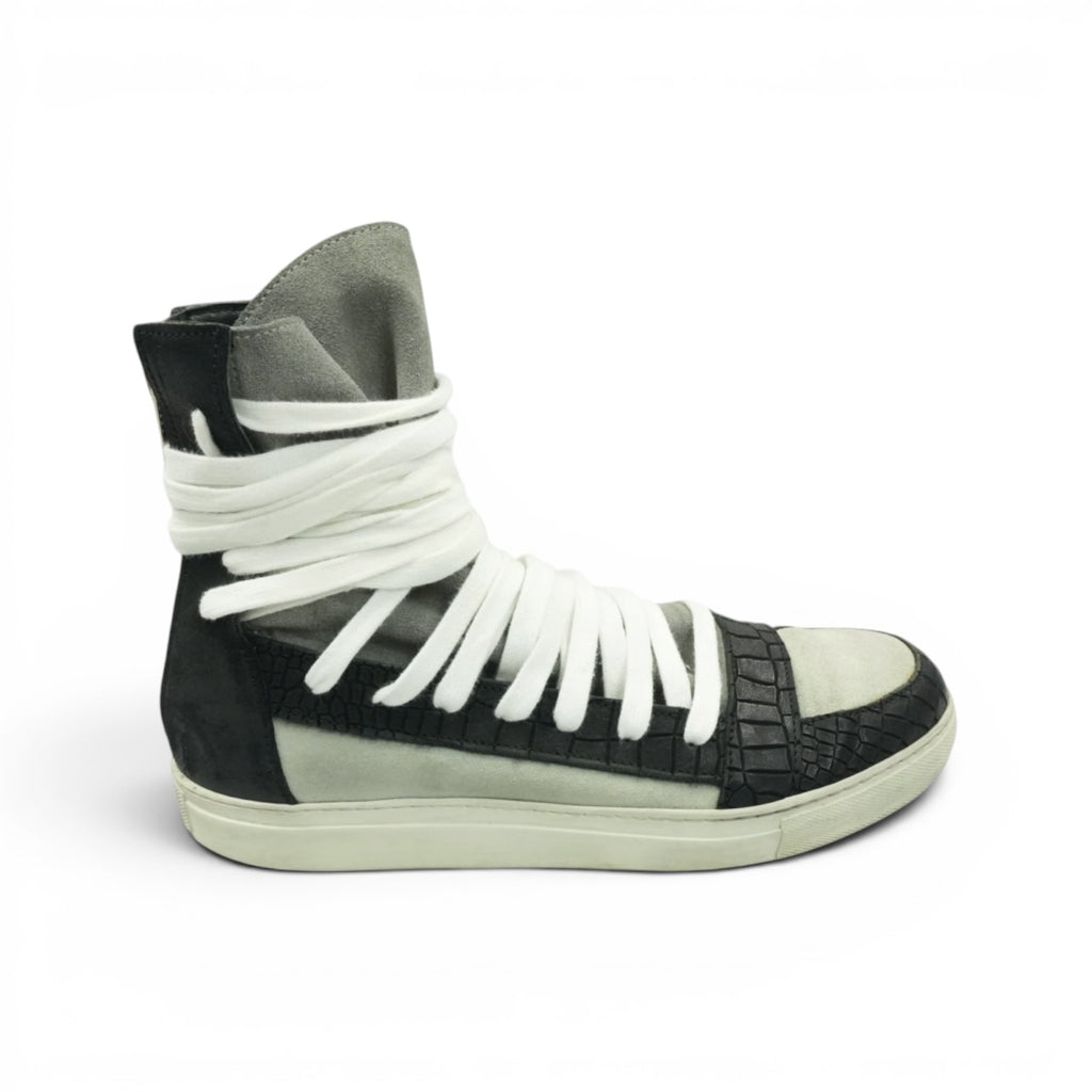 Kris Van Assche crocodile multilace sneakers