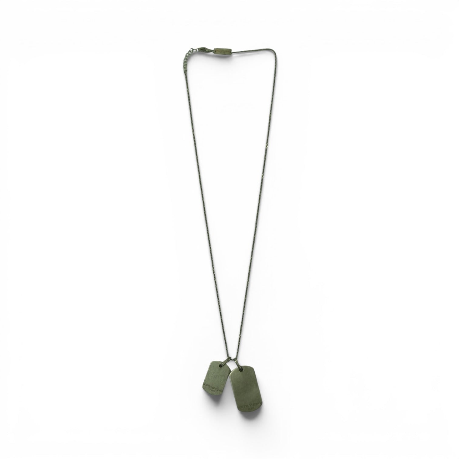 Maison Margiela sterling silver double dog tag necklace