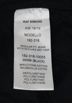 Raf Simons AW18 Christiane F. Wet hair patch waxed denim