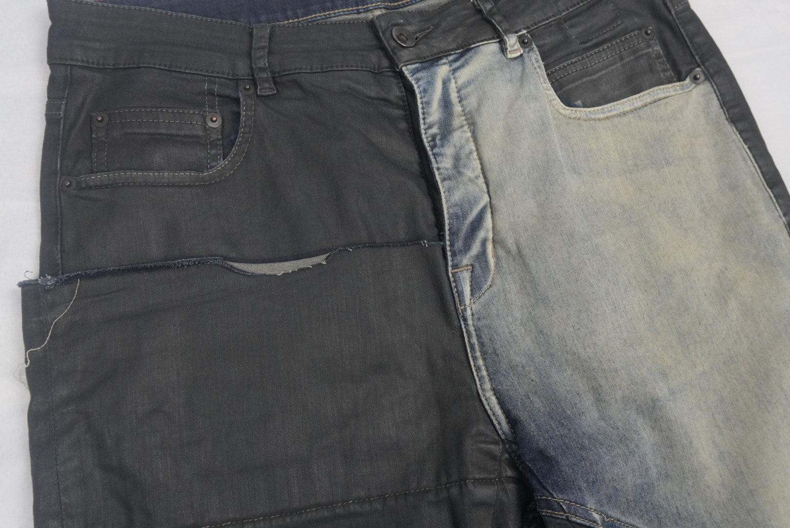 Rick Owens SS19 Babel sample waxed detroit denim