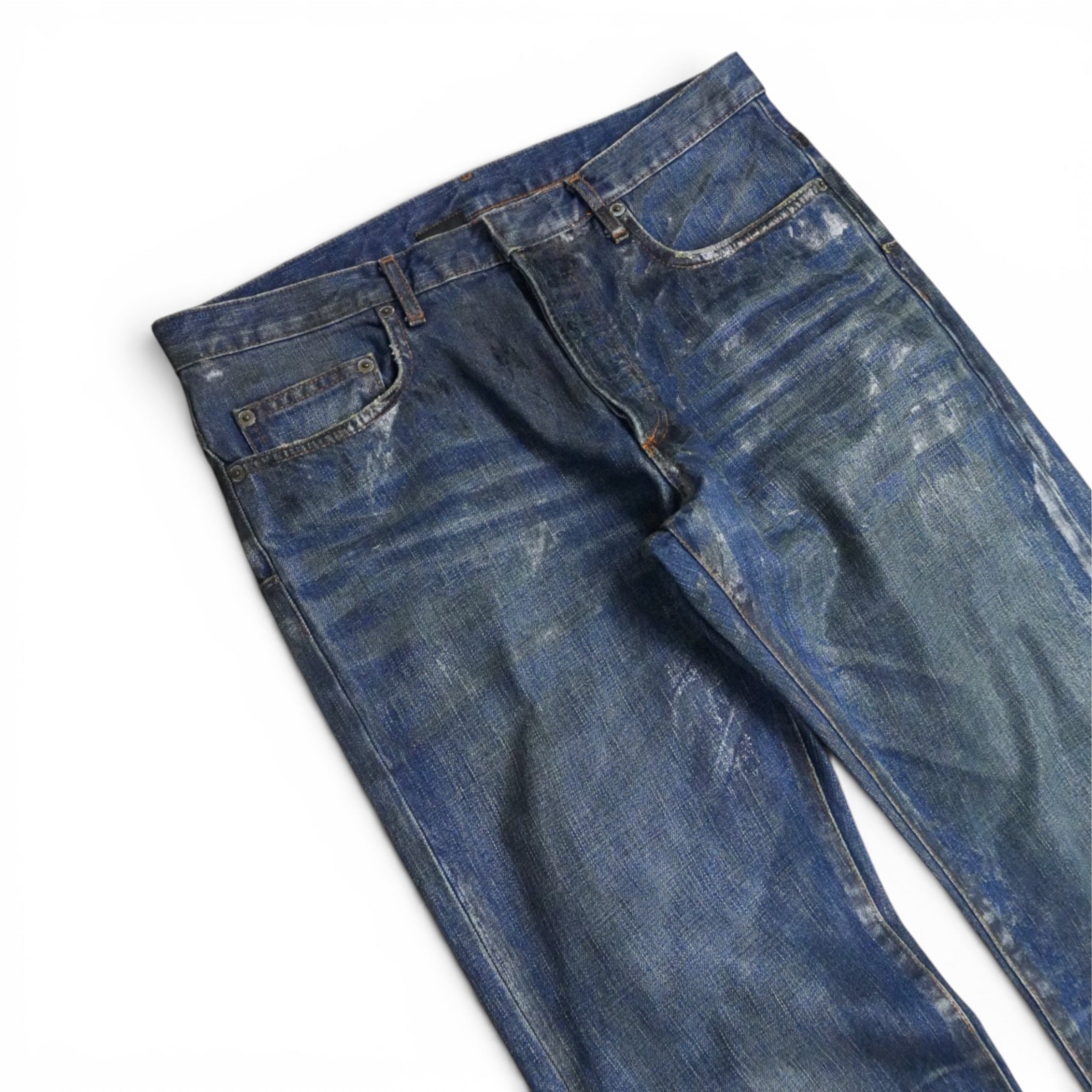 Dior AW07 waxed green “luster” denim