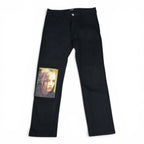 Raf Simons AW18 Christiane F. Wet hair patch waxed denim