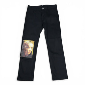 Raf Simons AW18 Christiane F. Wet hair patch waxed denim