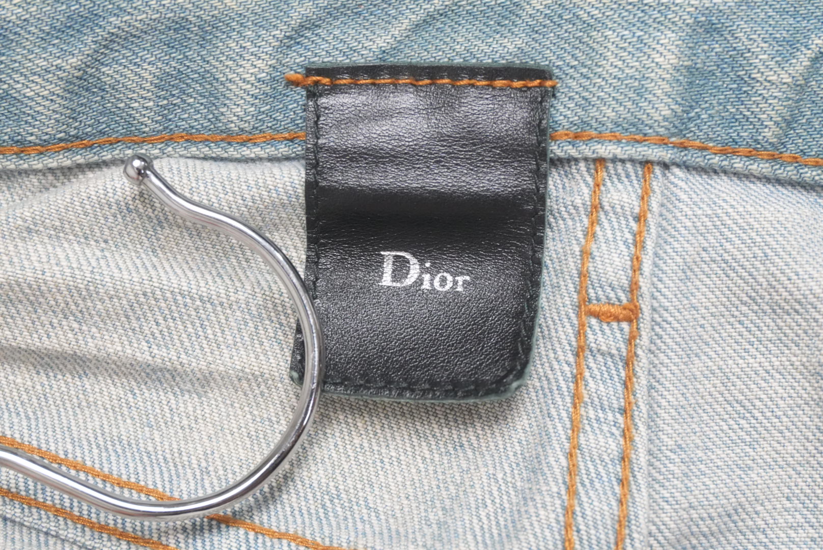 Dior SS04 Strip bleu claire denim