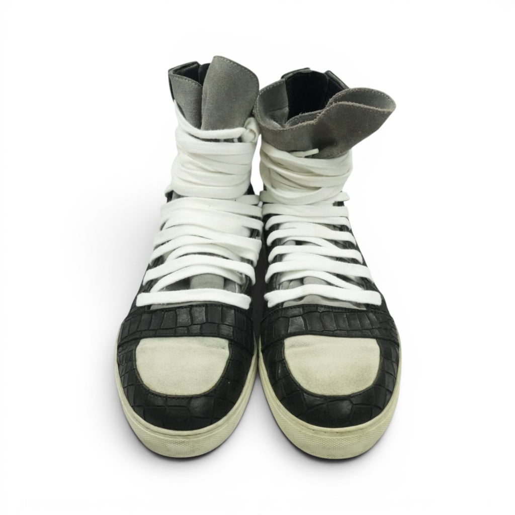 Kris Van Assche crocodile multilace sneakers