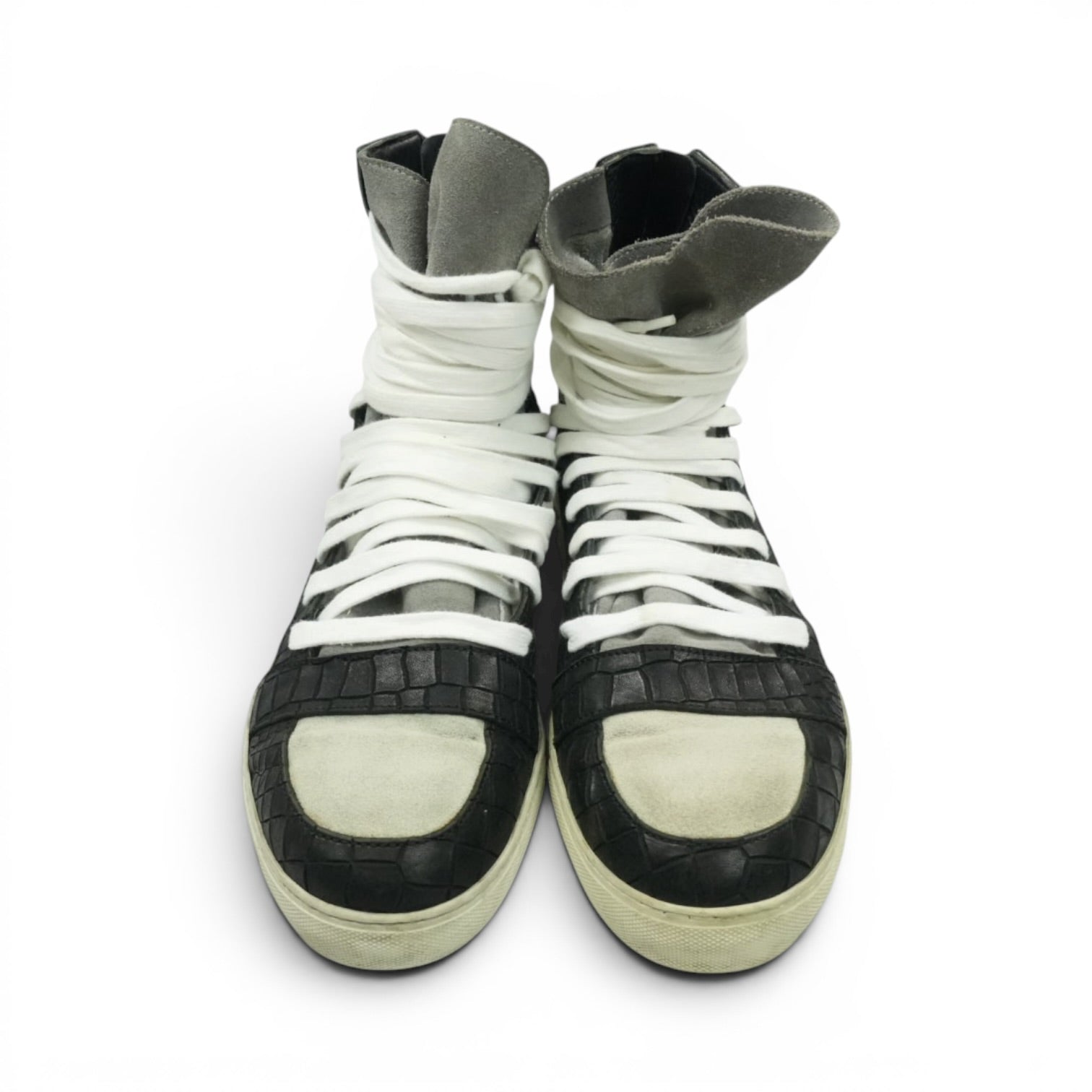 Kris Van Assche crocodile multilace sneakers