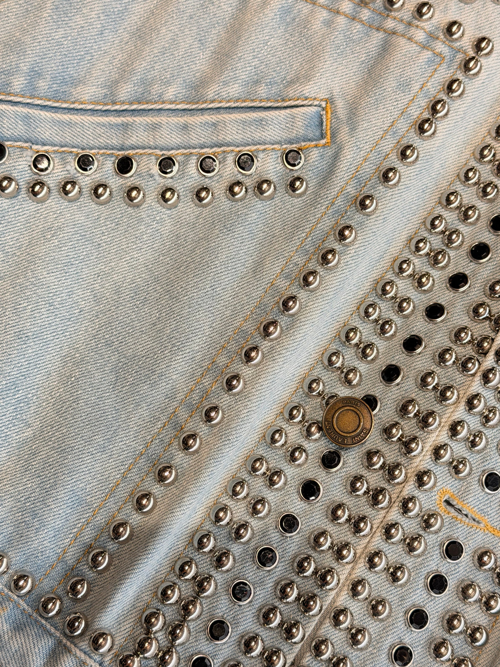 Saint Laurent 2014 Studded Denim Jacket By Hedi Slimane