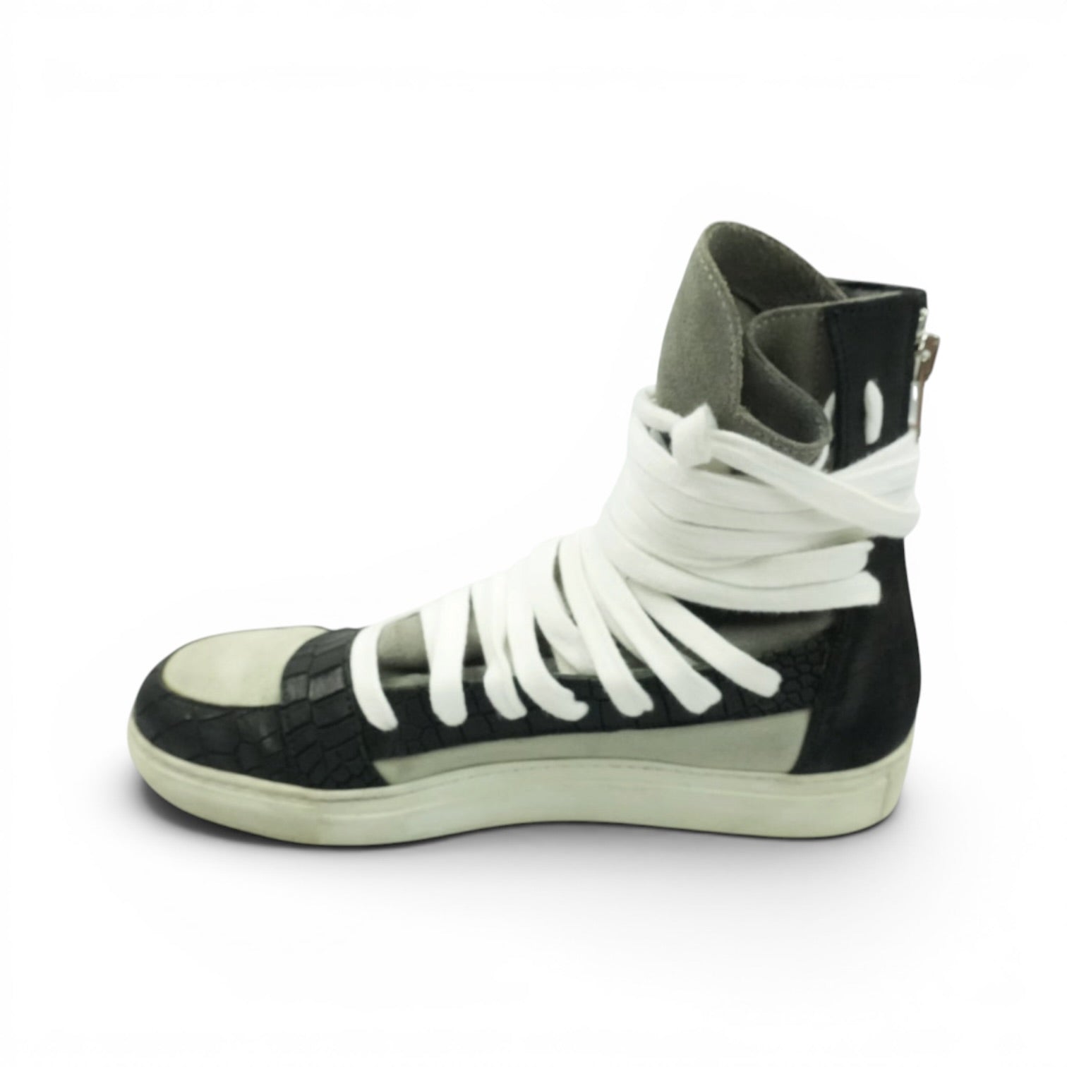 Kris Van Assche crocodile multilace sneakers