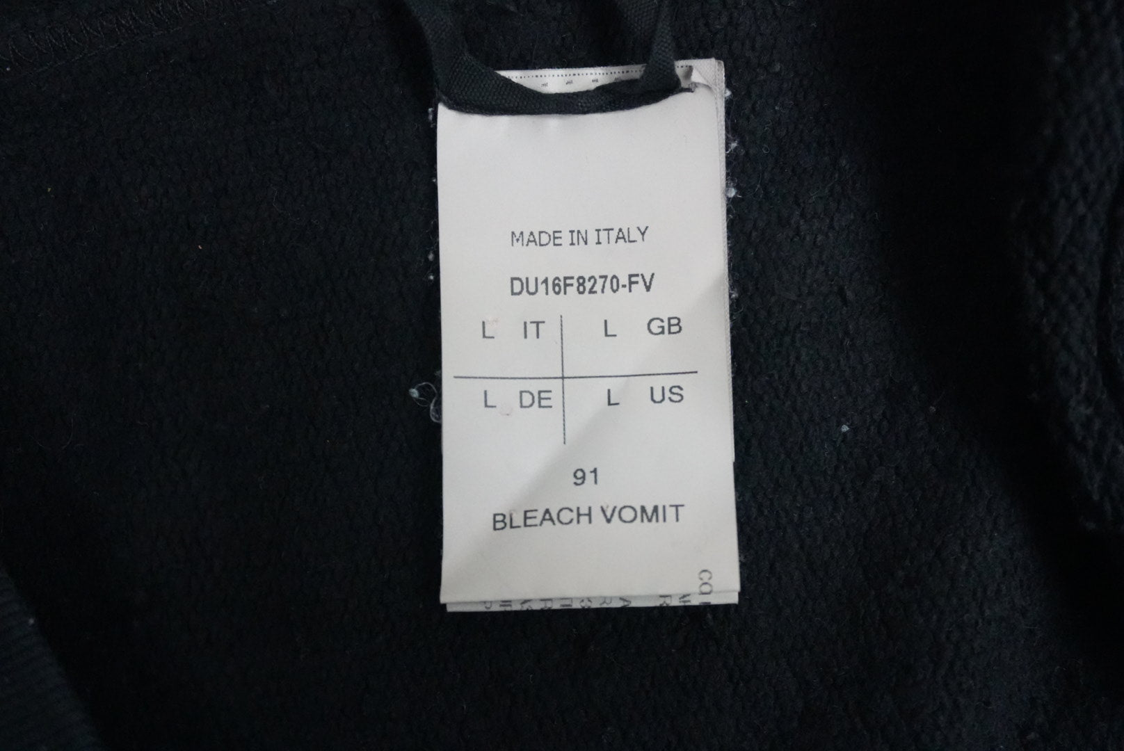 Rick Owens FW16 Mastodon bleach vomit sweatshirt