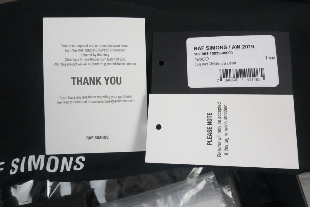 Raf Simons AW18 Christiane F. Tote bag