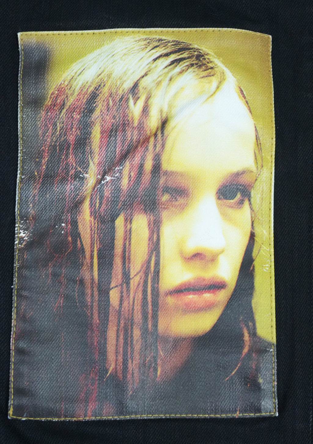 Raf Simons AW18 Christiane F. Wet hair patch waxed denim