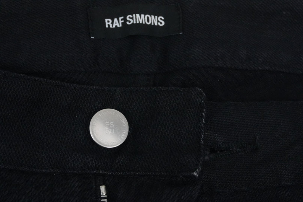 Raf Simons AW18 Christiane F. Wet hair patch waxed denim
