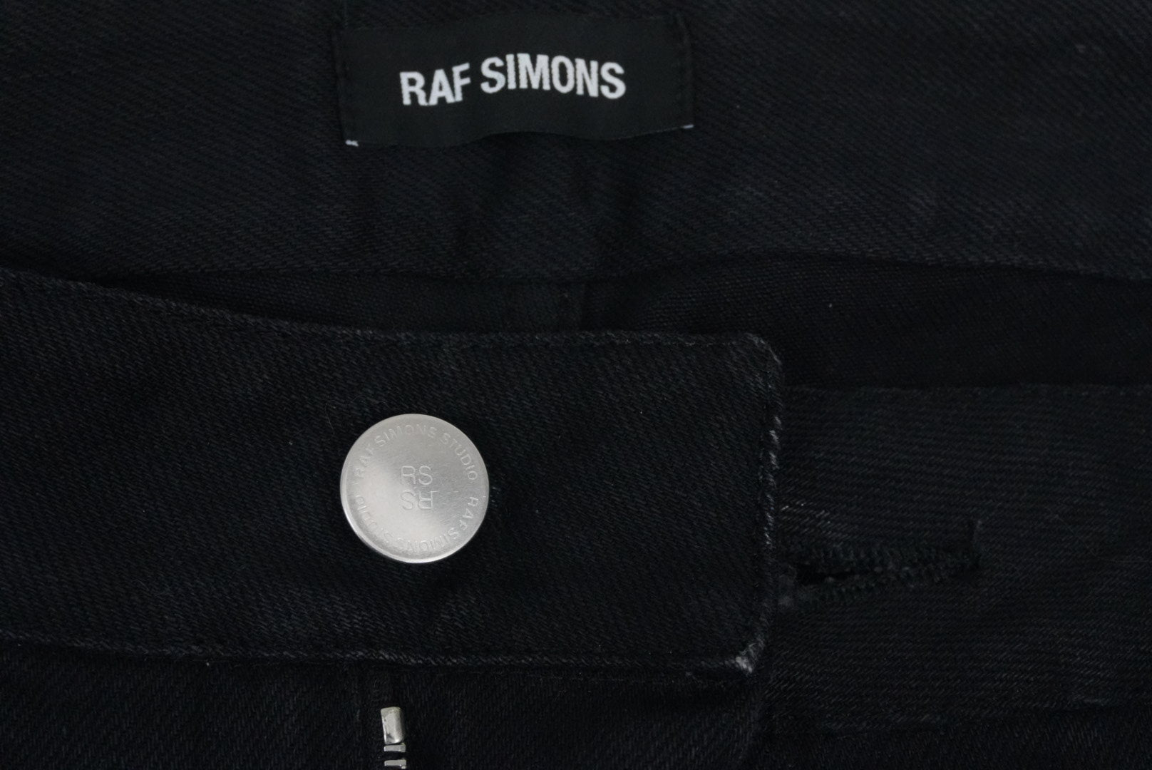 Raf Simons AW18 Christiane F. Wet hair patch waxed denim