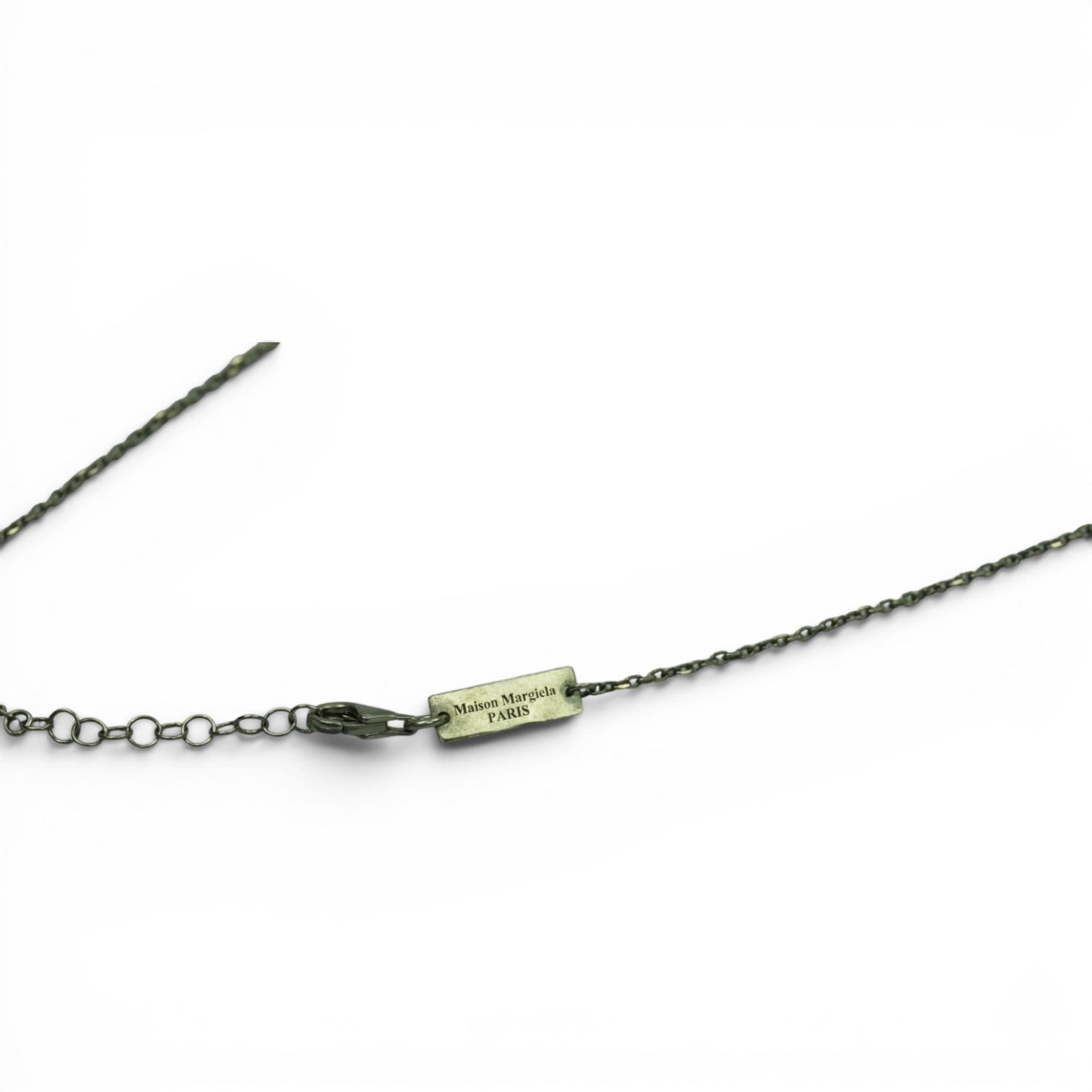 Maison Margiela sterling silver double dog tag necklace